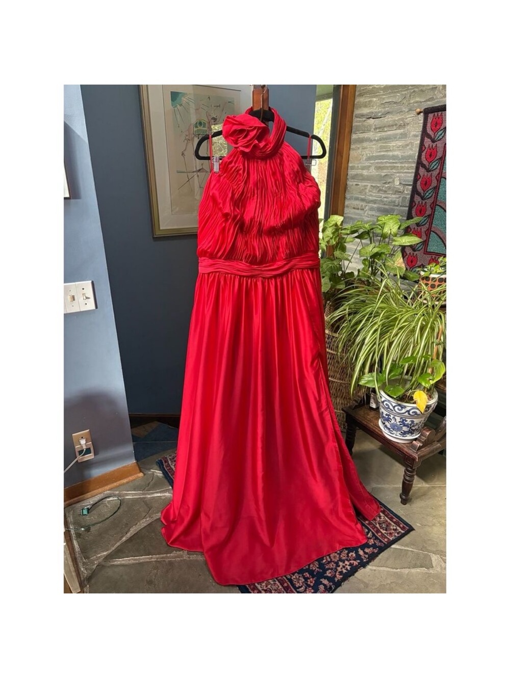 Mac Duggal Women's Rosette Halter Chiffon Evening Gown Size 24 - Picture 3 of 8